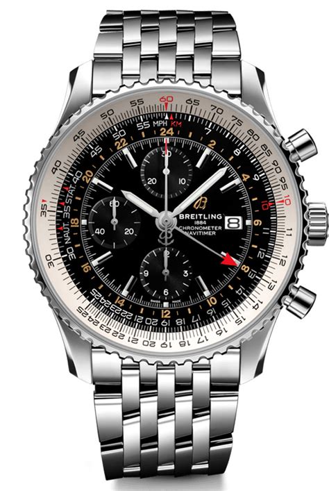 breitling navitimer black steel replica|breitling navitimer gmt 46mm.